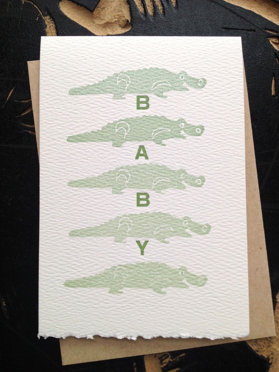 gator baby letterpress card