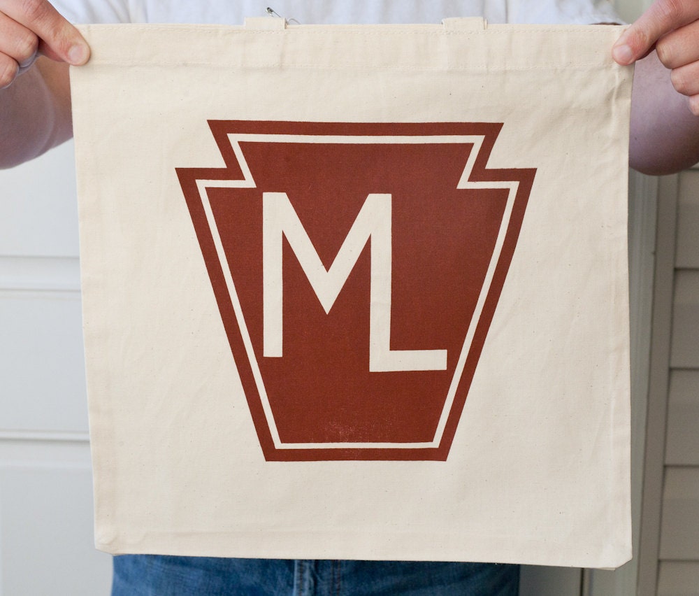 Main Line Pennsylvania silkscreen tote bag