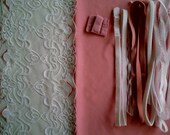Fabric and notions Salmon and Cream for 1 BRA & BRIEF by Merckwaerdigh