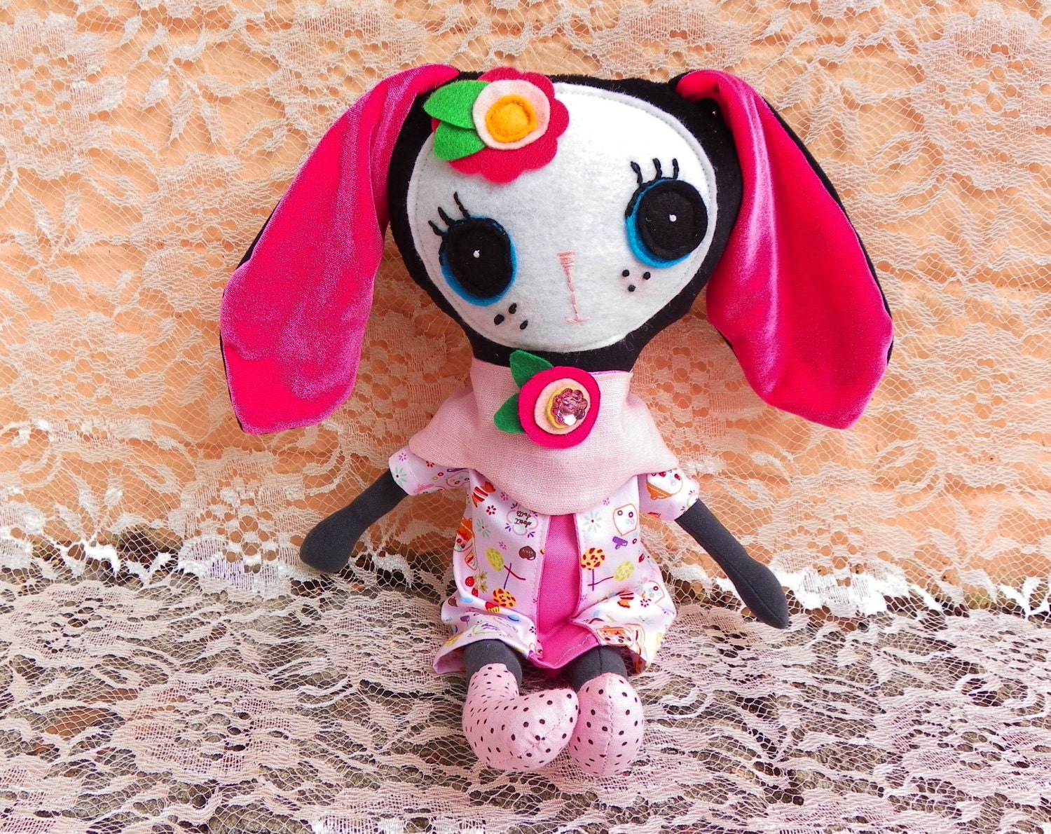 Velvet Pinky Bunny Doll