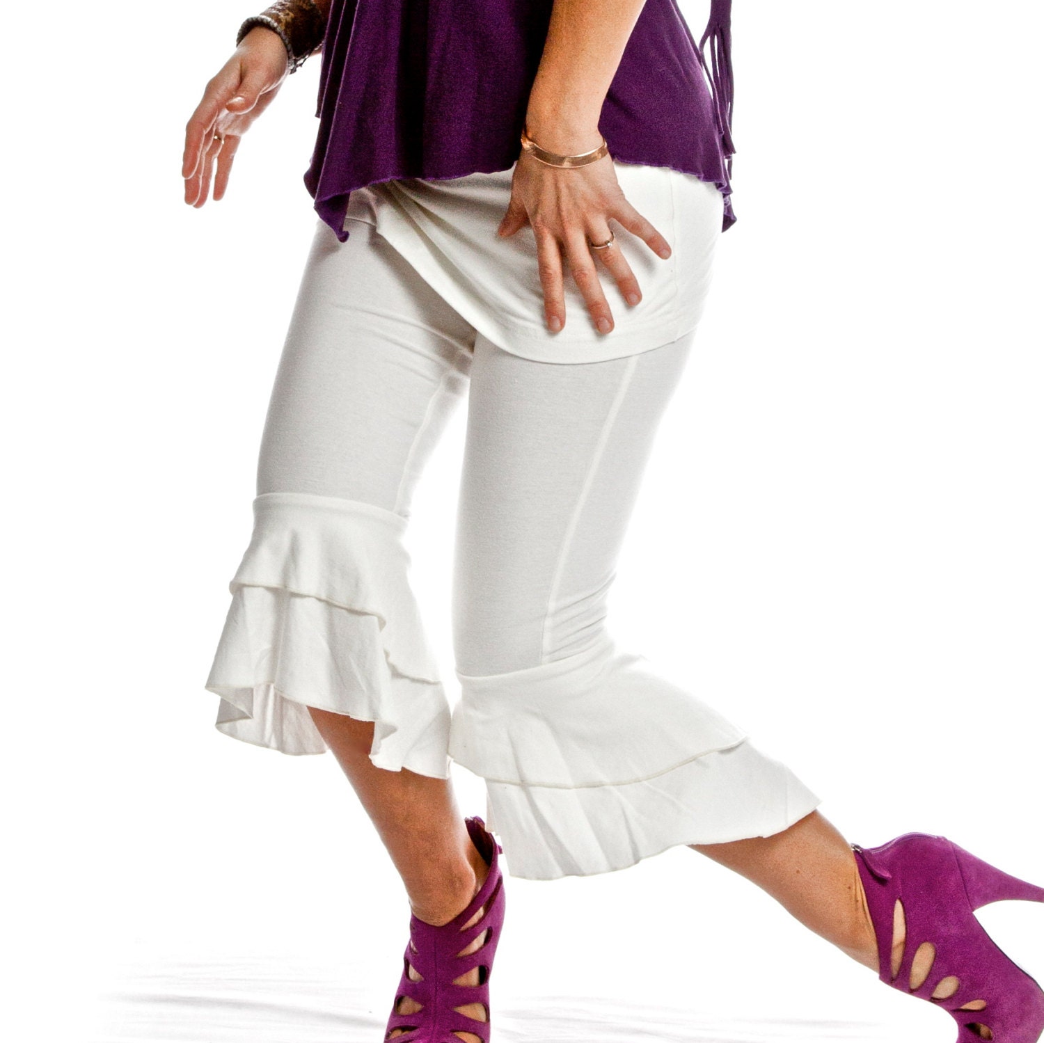 Ruffle bottom Pants with skirt "Sassy Capris"