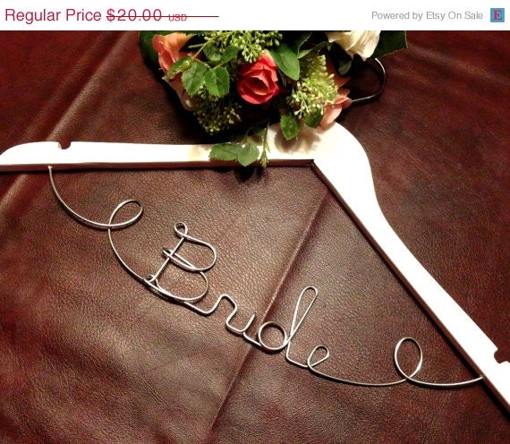 20% OFF SALE Bride Wire Hanger Bride Coat Hangers by OriginalBridalHanger