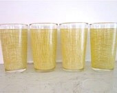 Vintage Juice Glasses - set of 4 - Woven Pattern