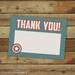 Printable thank you notes, Captain America, Instant download