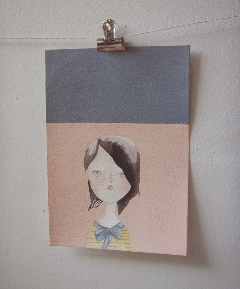 original painting on paper, quietly