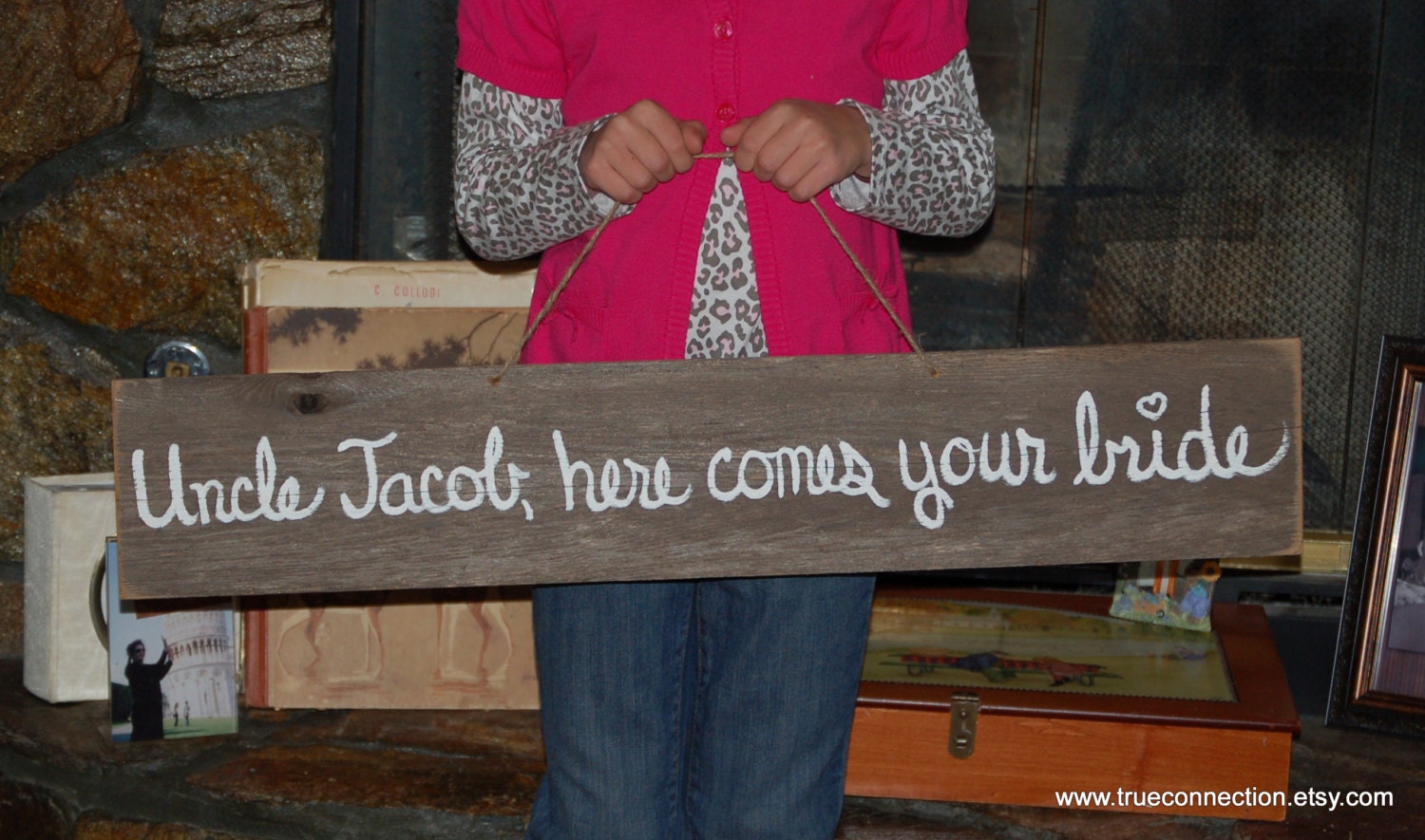 Here Comes Your Bride Uncle Wedding sign. Ceremony Sign. Flower Girl Sign. Rustic Wedding. Ring Bearer Sign. Hand Painted Wedding Signs