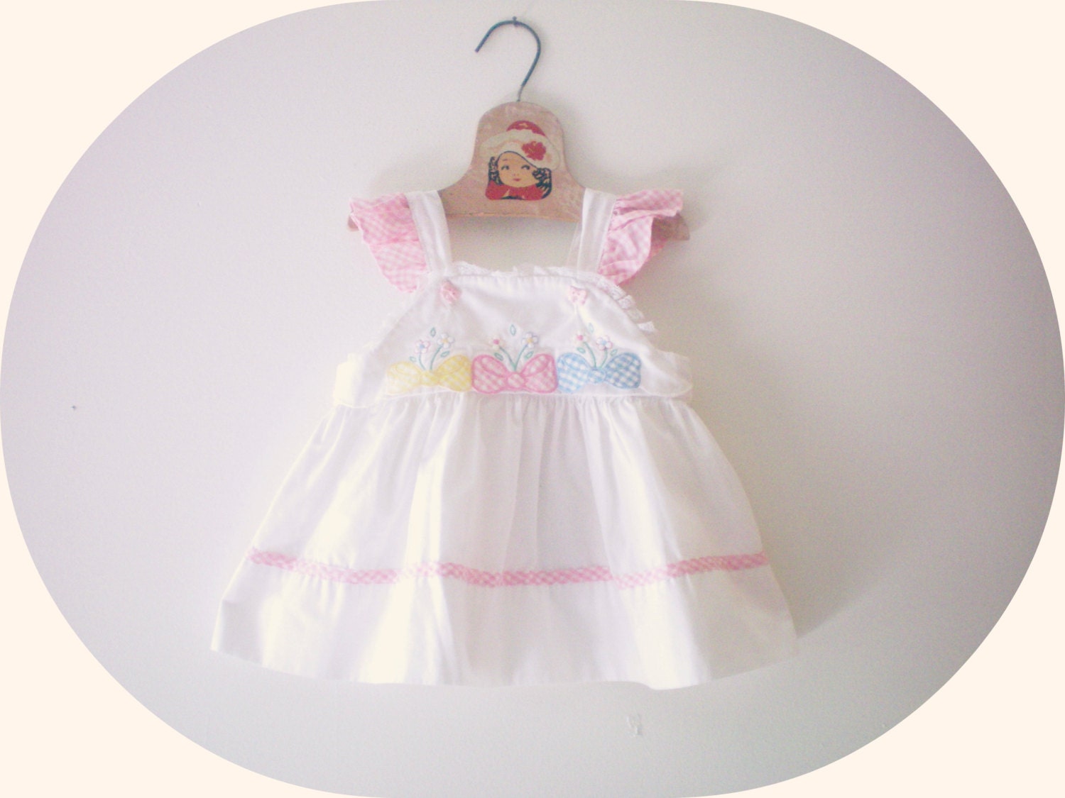 Vintage Gingham Bow Sun Dress