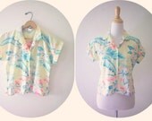 Vintage Tropical Paradise Crop Top