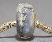 SRA Glass Handmade Artisan Lampwork Bead Big Hole OOAK Organic European Bracelet Charm Bead Blueberry