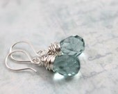 20 Colors to Choose from, All Sterling Silver Earrings, Everyday Jewelry, Aquamarine Earrings, Dangle Earrings, Quartz Jewelry