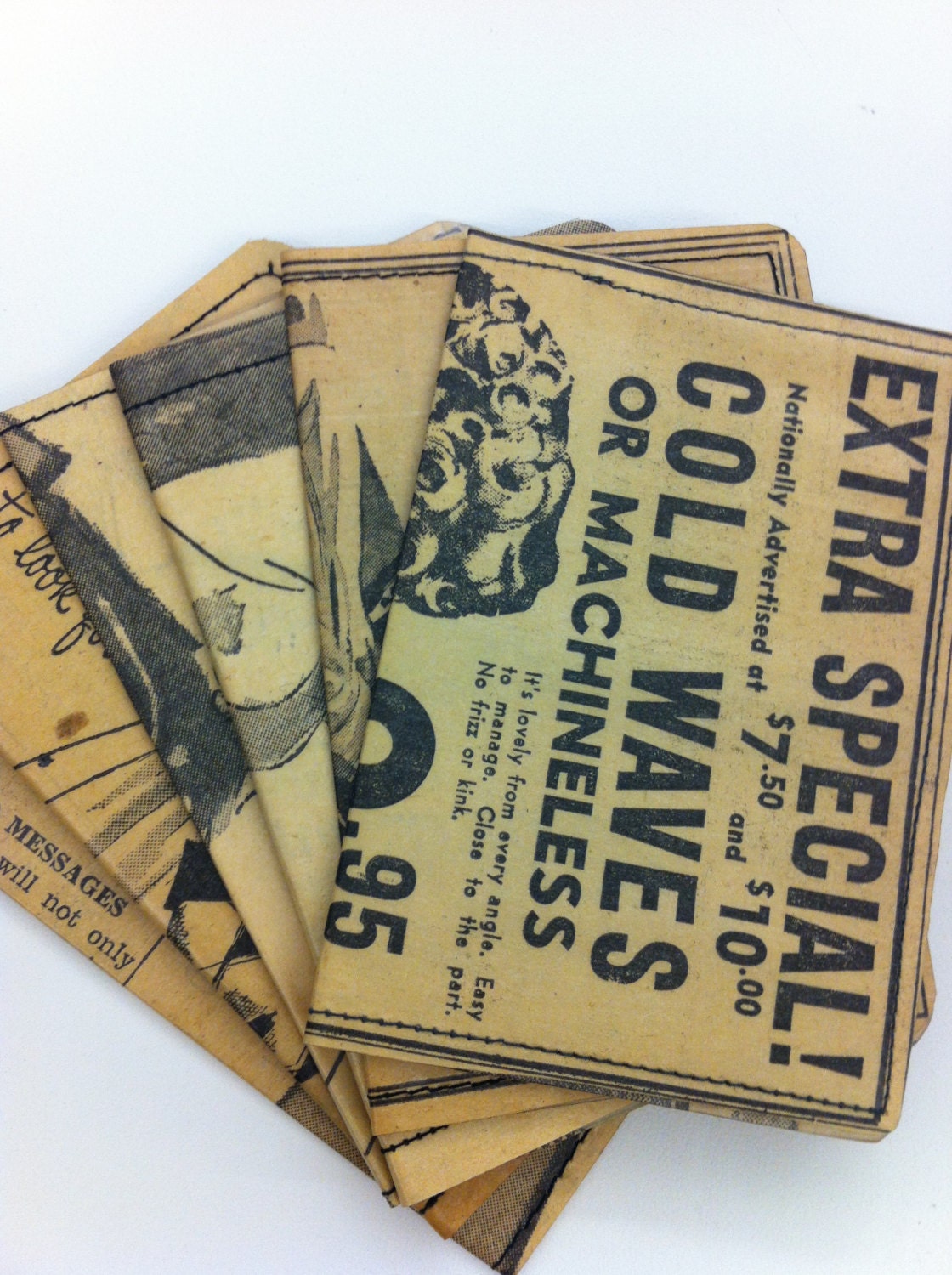 Slim Wallet- Ladies In Ads- Vintage 1940s SF Newspaper- Choose 1