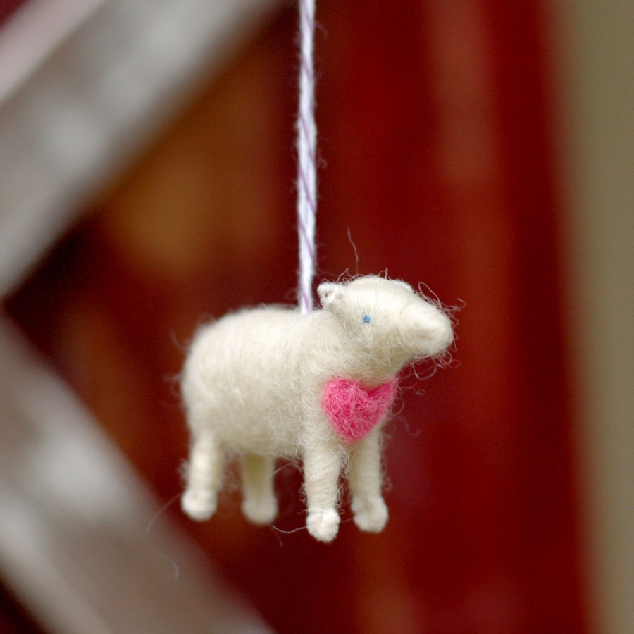 Made to Order - All You Need is Love - Valentine Lamb Ornament in Pink