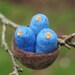 Baby Birds in a Nest - Felted Natural Toy in Blue