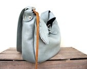 NEW SPRING///Lavinia with Handles in French Blue Leather with Two-Way Strap