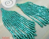 NEW 2 PCs Emerald City Peyote Stitch Fringe Components, Earrings, Pendants, Jewelry Findings