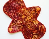 7" Flared Cotton Panty Liner w/ Wings - Sunset Batik - Cloth Menstrual Pad