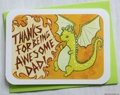 Fathers Day Card - Thanks for Being Awesome Dad - Fathers Day Notecard