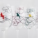 Seasonal Birds Wine Glasses - Cardinal, Bluebird, Yellow Finch and Hummingbird - 4 Piece Hand Painted Collection
