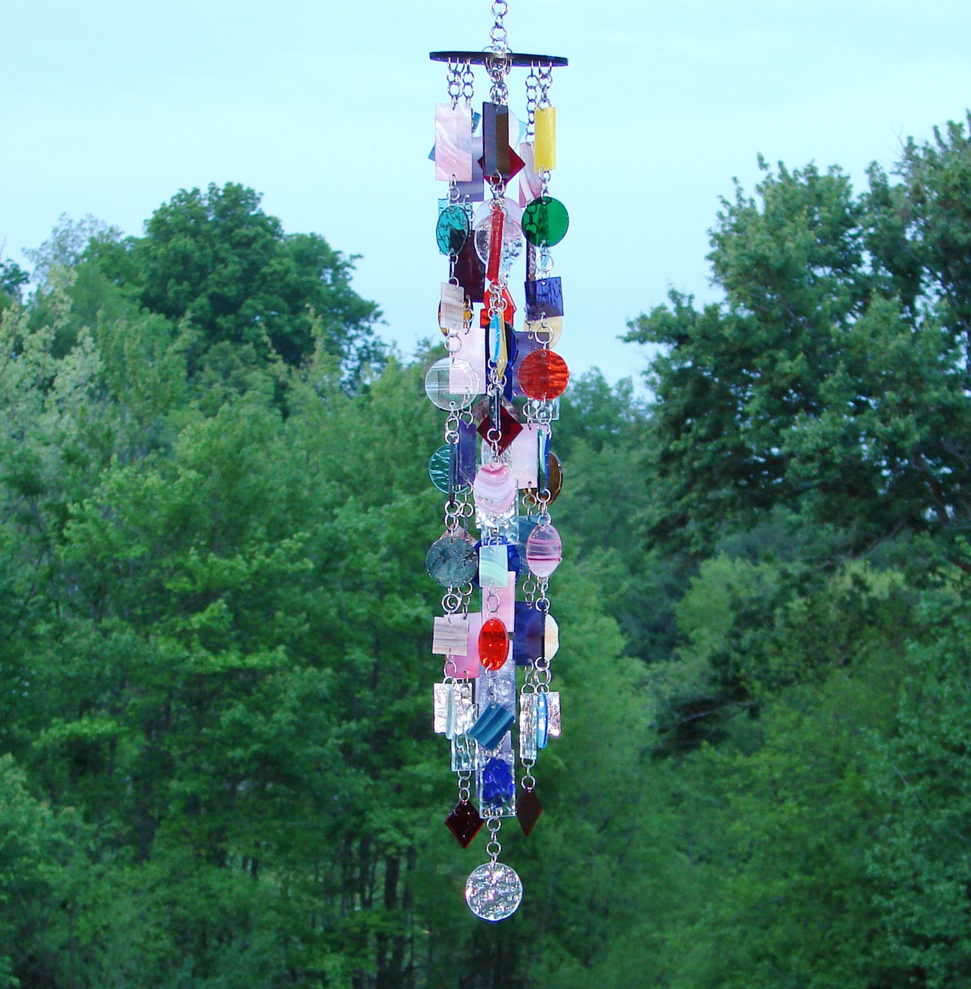 Geometry - Stained Glass - Colored Glass - Wind Chimes - Sun Catcher - OOAK