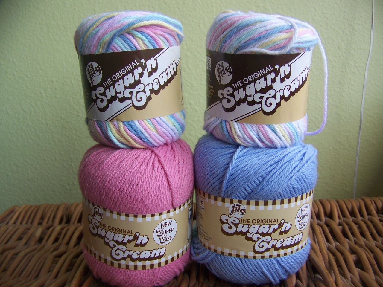 Pretty Pastels Lily Sugar & Cream Yarn, 4 skeins