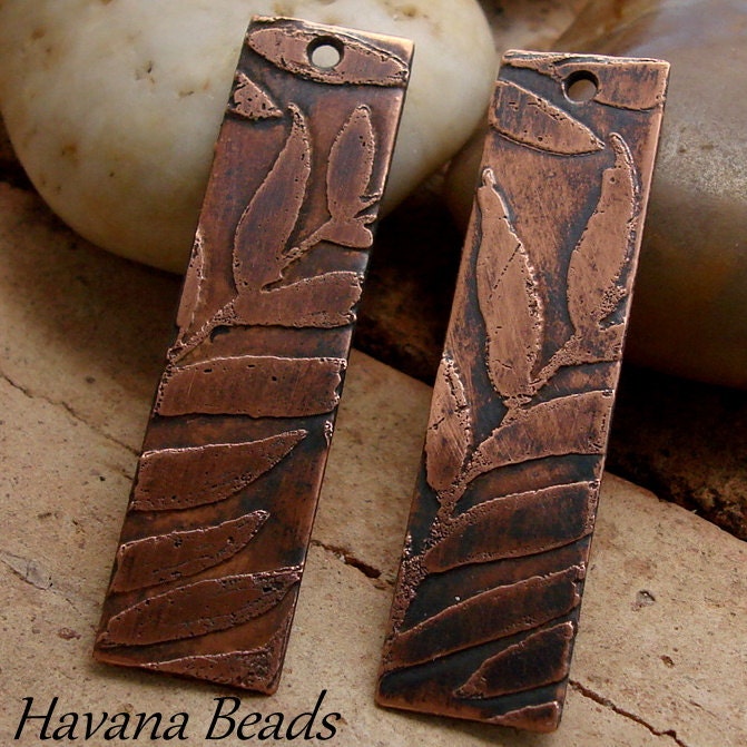 FERNS - Handmade - 2 Etched Copper Plates