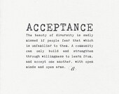 Art Print 8x10 - Acceptance - Inspirational, motivational word art