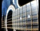 50% OFF SALE- Still Life, Guitar Photography, TTV, Music, Blue, Black - 5x5 inch Print - Acoustic Dreams