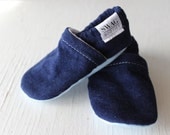 Corduroy Baby Booties boy girl toddler slippers shoes soft soled non slip SWAG Navy Blue newborn gift