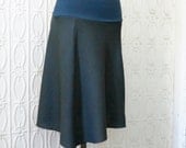 Womens Skirt  in Blue Gray Wool with Organic Bamboo Waistband :  XS 2