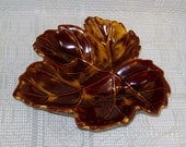 Handmade Ceramic  Brown Leaf Bowl