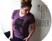MADE TO ORDER Jane Eyre Quote "I am no bird..." Women's T-shirt American Apparel in Heather Plum
