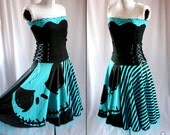 Nightmare Before Christmas pumpkin king corset dress - handmade custom size - smarmyclothes