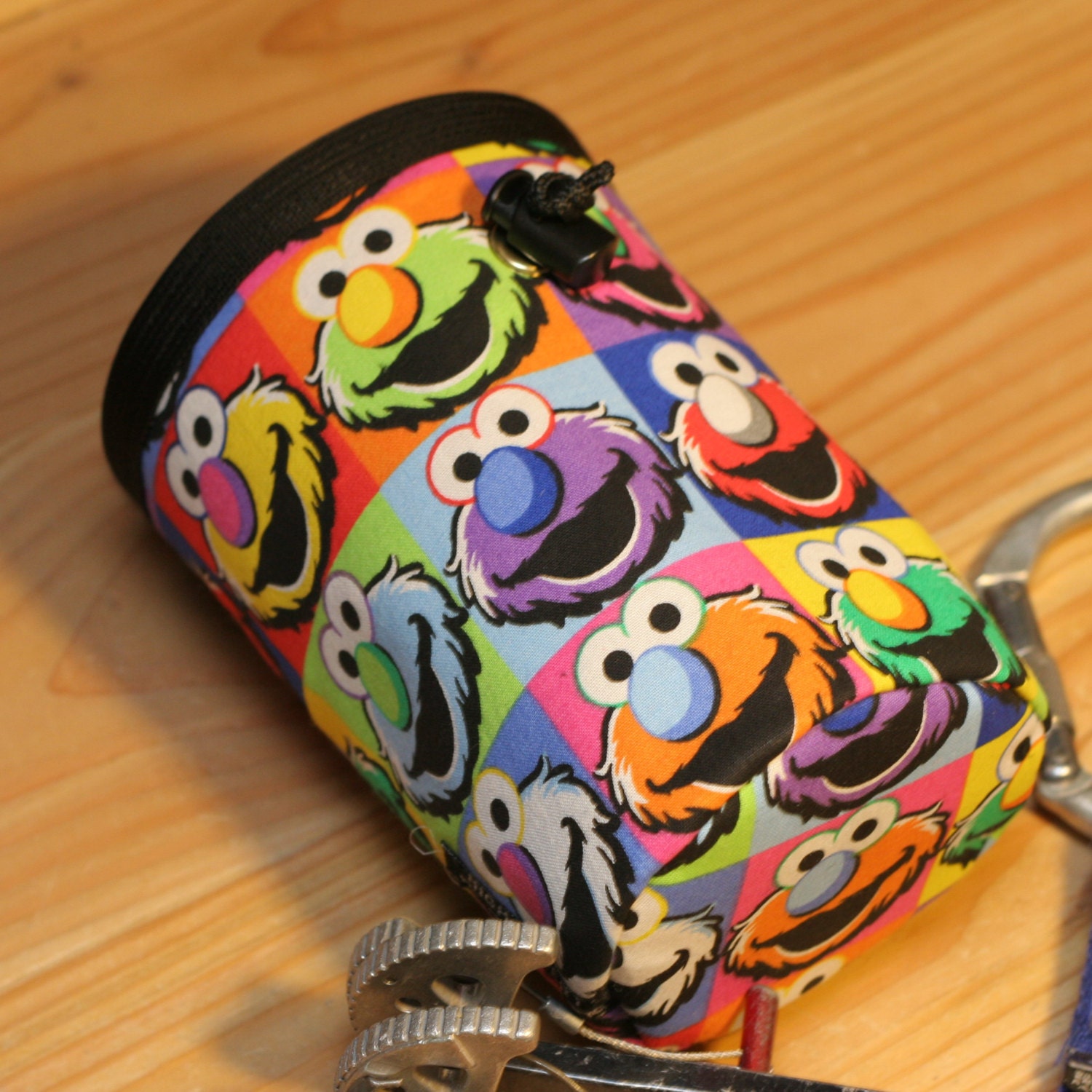 Little Red Monster, Handy Handmade Chalk Bag - Rock Climbing