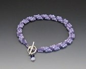 Purple Spiral Rope Bracelet One of a Kind Beadwoven Jewelry