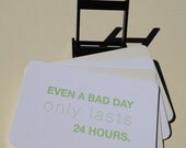 SET of 6 Letterpress Quote Cards & Stand by Full Circle Press