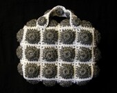 Mini Box-Bag in shades of silver and black and white