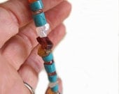 Genuine Turquoise Choker w Quartz  Vintage Turquoise