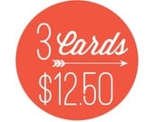 3 Letterpress Cards for 12.50