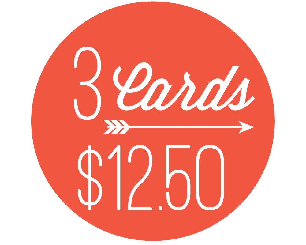 3 Letterpress Cards for 12.50