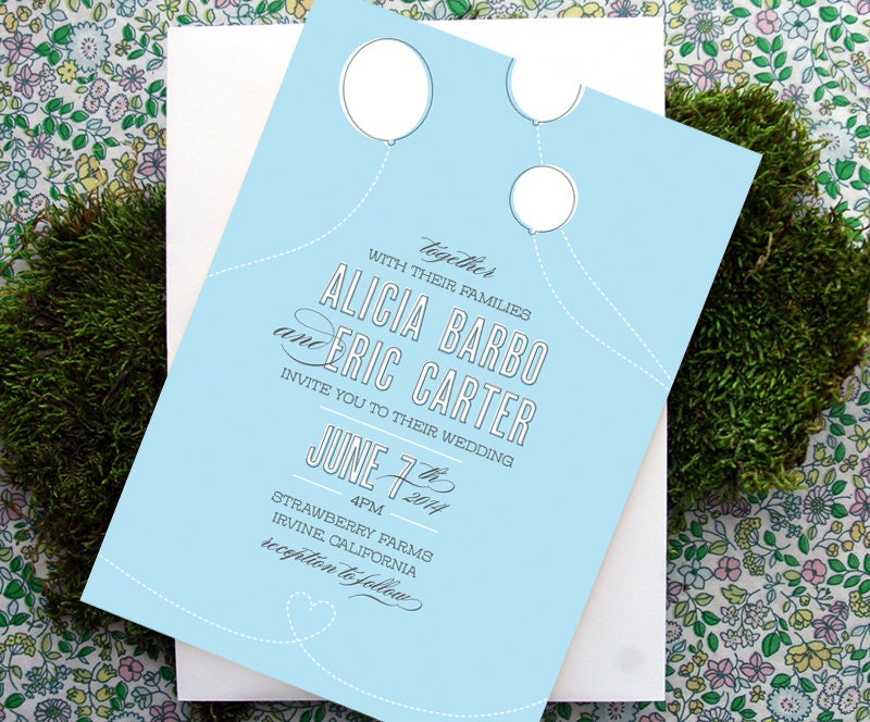Balloon Love Wedding Invitation