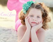 Tiffany Blue Headband, Mermaid Ruffle Headband, Mint Headband,.