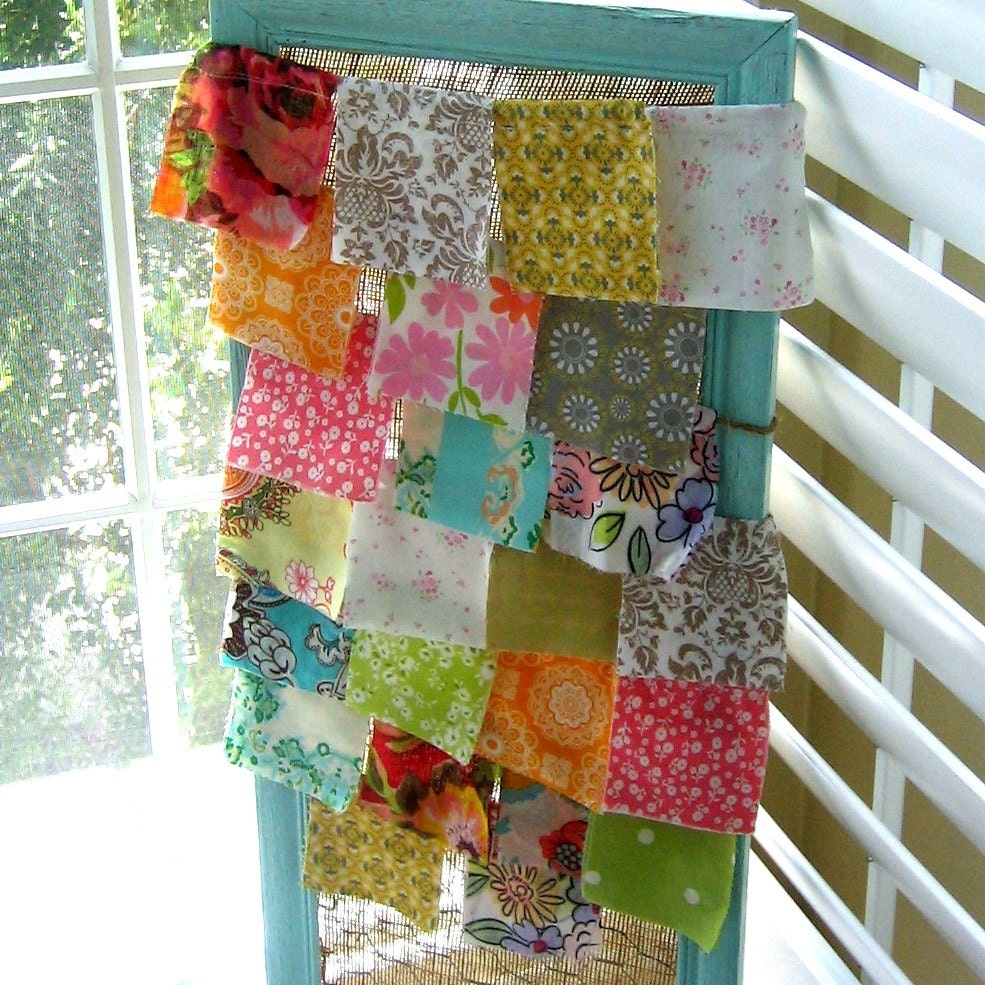 prayer flags, fabric scrap flags, bunting, party flags, pennant, banner, gypsy flags, bohemian flags, No. 40