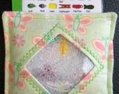 I Spy Bag - Mini with SEWN Word List and Detachable PICTURE LIST- Butterflies and Flowers