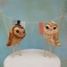 Barn Owls Wedding cake topper with neutral accents for your Rustic Wedding