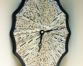Vintage Sheet Music Collage Handmade Wood Clock by cadencedesigns on etsy