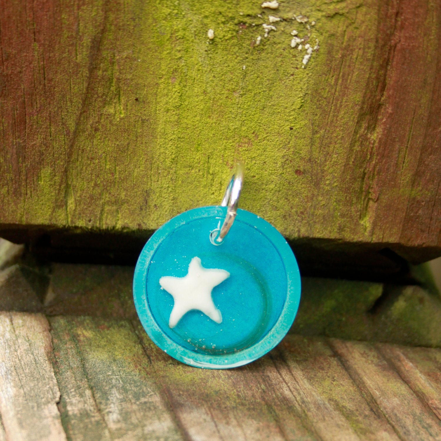 Large Breast Milk and Baby's First Curl Pendant with Colored Background.
