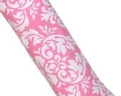 EYE PILLOW - Flaxseed and Peppermint - Headache Helper, Relaxation,  Pillow Pink Flannel Damask