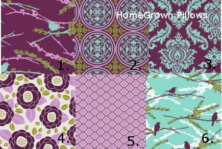 1 Decorative Throw Pillow Covers, Joel Dewberry Fabric, Aviary 2 - Choose One Cover - 24 x 24