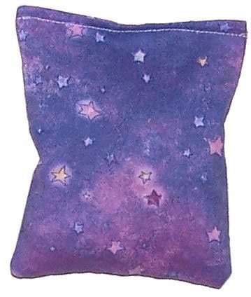 Aromatherapy, Sweet Dreams Dream Pillow, filled with Herbal Dream Recipe - Purple Stars Fabric
