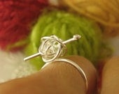 crochet me somethin' ring - sterling silver crocheting ring, gift for crocheter, crocheter jewelry, for the love of crocheting